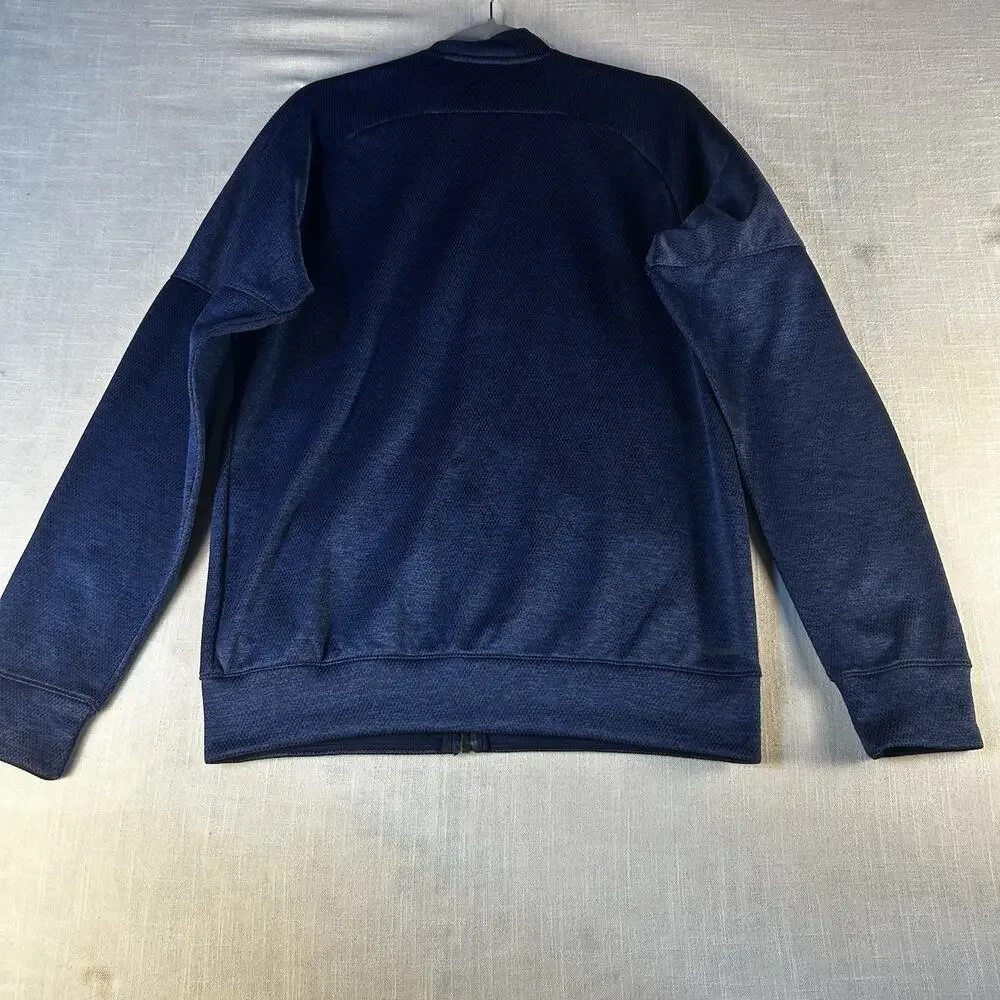 ADIDAS Size M Men’s Blue Front Pocket Sweatshirt FullZip WarmUp Athletic Climawa